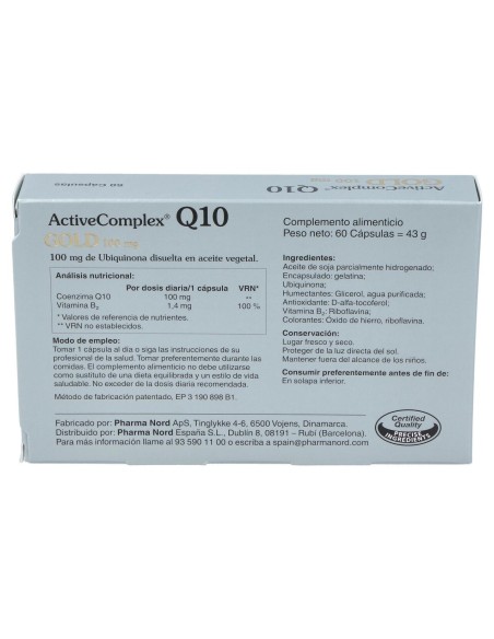 Activecomplex Q10 Gold 100Mg. 60Cap.