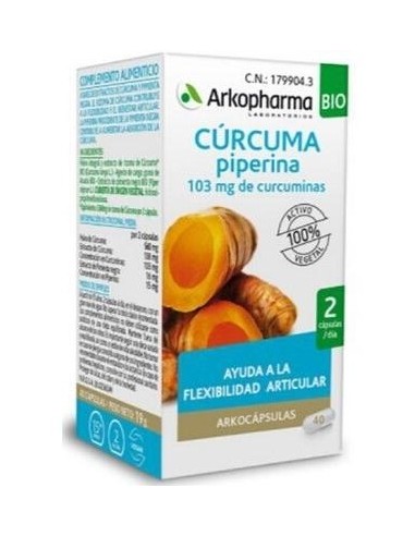 Arkopharma Arkocápsulas Cúrcuma Piperina 40Caps