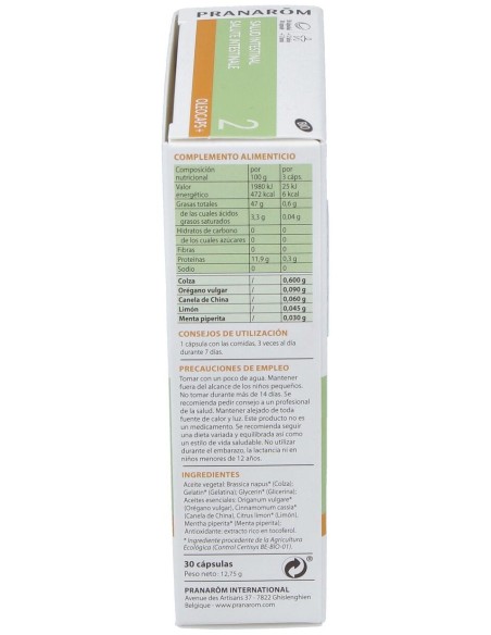 Pranarom Oleocaps+ 2 Salud Intestinal, 30 Cápsulas