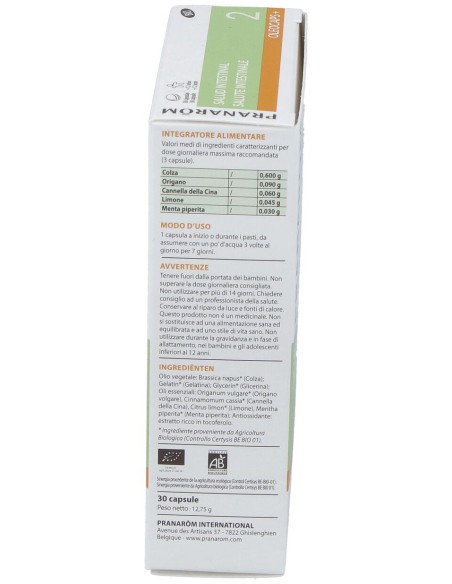Pranarom Oleocaps+ 2 Salud Intestinal, 30 Cápsulas