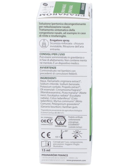Pranarom Aromaforce Spray Nasal Bio Descongestionante, 15 Ml