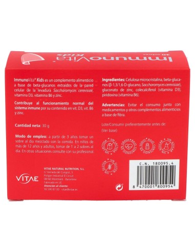 Vitae Inmunovita Kids, 30 Sobres