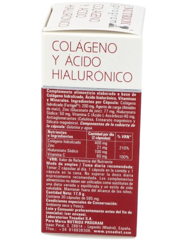 Ac. Hialuronico Y Colageno 30Cap.