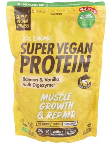 Super Vegan Protein Fitness Platano-Vainilla 350Gr