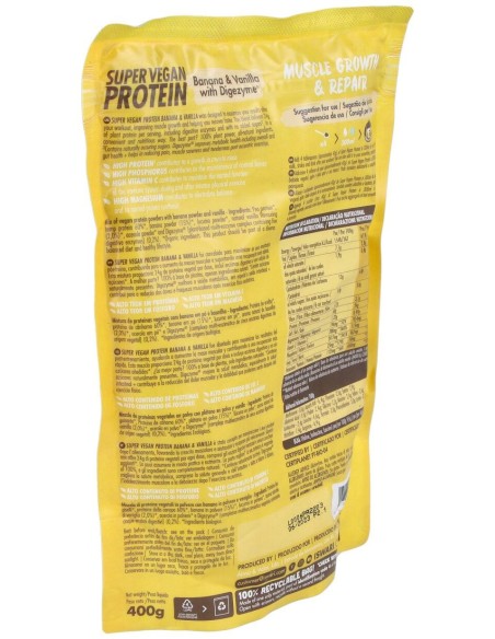Super Vegan Protein Fitness Platano-Vainilla 350Gr