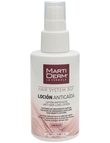Martiderm Hair System 3Gf Loción Anticaída Unisex, 100 Ml