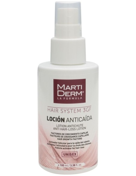 Martiderm Hair System 3Gf Loción Anticaída Unisex, 100 Ml