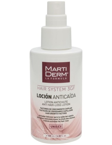 Martiderm Hair System 3Gf Loción Anticaída Unisex, 100 Ml