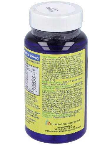 Multivitaminas 500Mg. 100Comp.