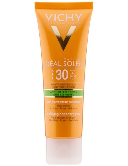 Vichy Idéal Soleil Cuidado Protector Anti-Imperfecciones 3 En 1 Spf30+ 50Ml