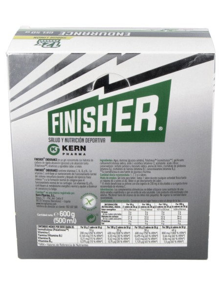 Finisher Endurance Gel Sabor Limón, 12 Uds