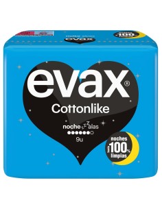 Evax Cottonlike Compresas Alas Noche 9Uds