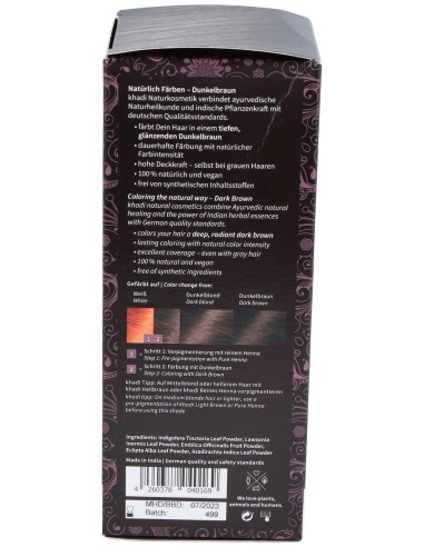 Tinte Herbal Color Castaño Oscuro 100Gr.