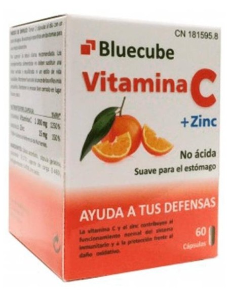 Bluecube Vitamina C + Zinc, 60 Cápsulas
