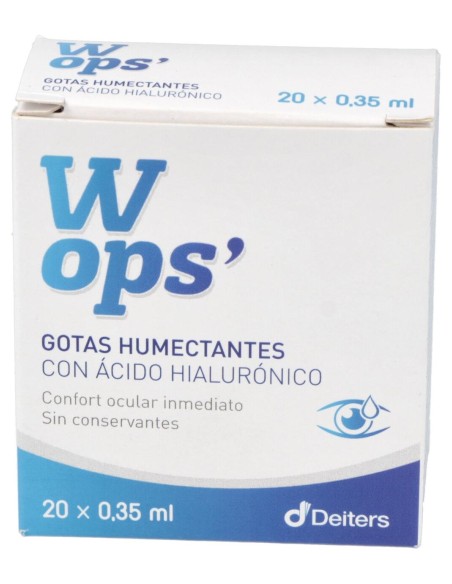 Wops Gotas Humectantes Ácido Hialurónico, 20 Monodosis