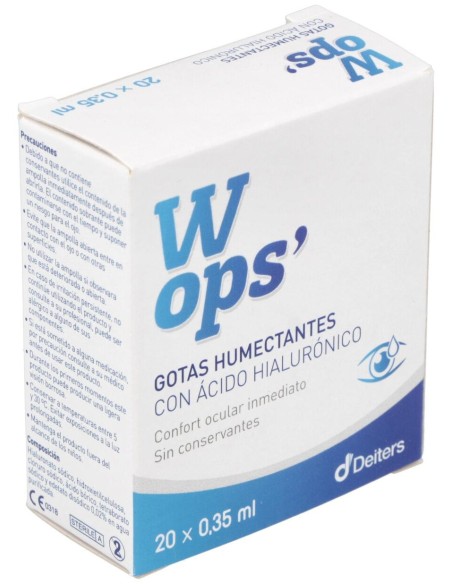 Wops Gotas Humectantes Ácido Hialurónico, 20 Monodosis