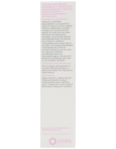 Be+ Cuidado Femenino Gel Hidratante Vaginal Interno 30Ml