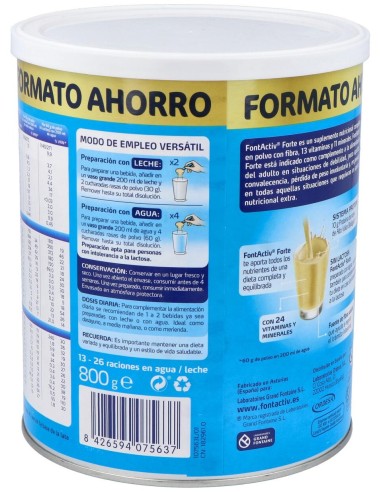 Ordesa Fontactiv Forte Sabor Vainilla 800G