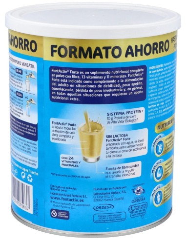 Ordesa Fontactiv Forte Sabor Vainilla 800G