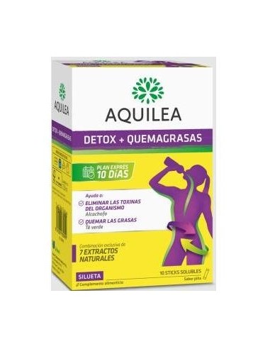 Aquilea Detox + Quemagrasas Sabor Piña, 10 Uds
