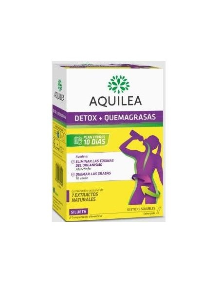 Aquilea Detox + Quemagrasas Sabor Piña, 10 Uds