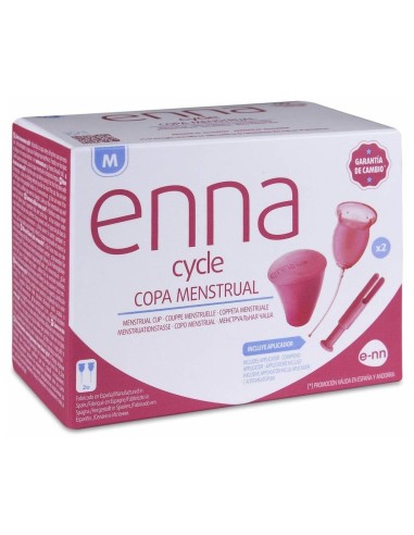 Enna Cycle Copa Menstrual Con Aplicador Talla M, 2 Uds