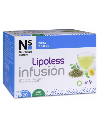 Ns Lipoless Infusión Sabor Menta, 20 Sobres