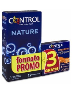 Pack Control Preservativos Nature 12 Uds + Finissimo 3 Uds