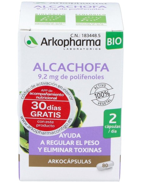 Arkopharma Arkocápsulas Alcachofa, 80 Cápsulas