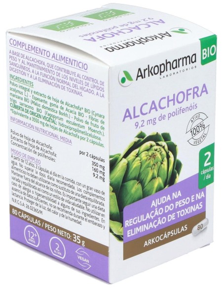Arkopharma Arkocápsulas Alcachofa, 80 Cápsulas