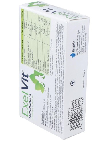 Exelvit Menopausia, 30 Cápsulas