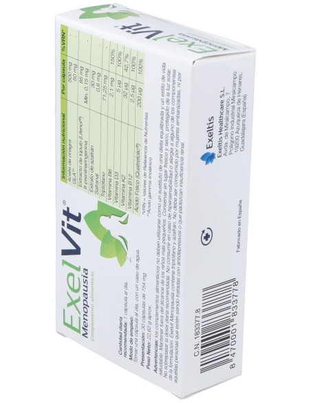 Exelvit Menopausia, 30 Cápsulas