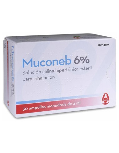 Muconeb 6% Solución Salina, 30 Ampollas