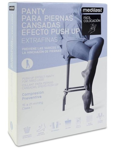 Medilast Panty De Compresión Preventiva Para Piernas Cansadas De Fácil Colocación 431 Negro Talla S, 1 Unidad