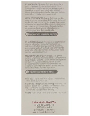 Martiderm Hair System Anticaida 60 Caps