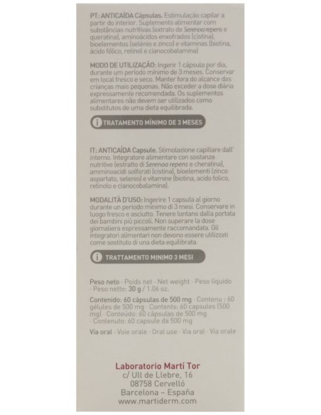 Martiderm Hair System Anticaida 60 Caps