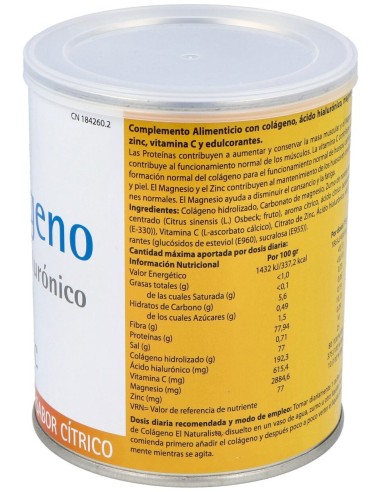 Colageno+Ac. Hialuronico+Mg+Zn+Vit. C 390Gr.