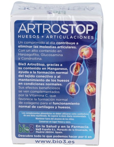 Bio3 Artrostop Huesos Y Articulaciones 30Comp