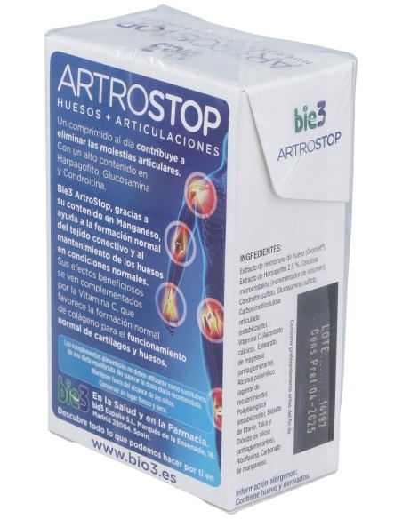 Bio3 Artrostop Huesos Y Articulaciones 30Comp