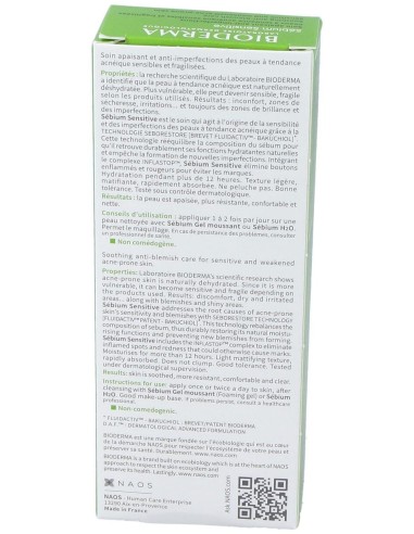 Sebium Sensitive Calma Rehidrata Lesiones Acne 30M