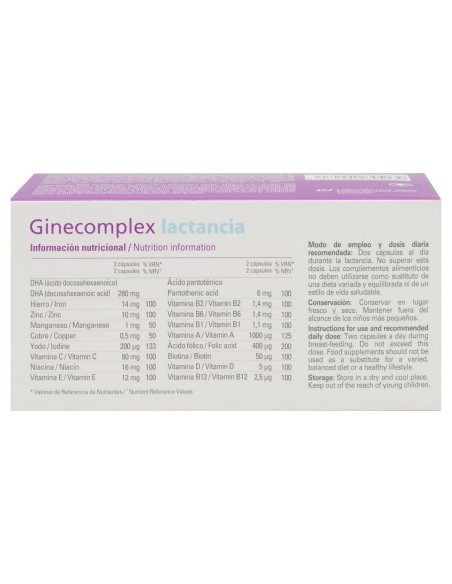 Laboratorios Viñas Ginecomplex Lactancia 60 Caps