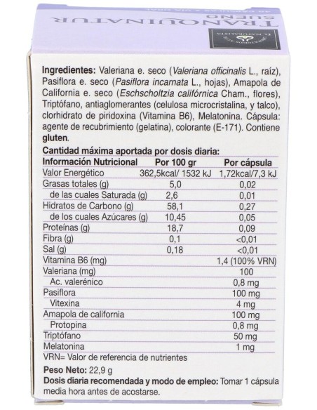 El Naturalista Tranquinatur Sueño, 48 Cápsulas