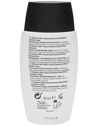 Heliocare 360º Mineral Tolerance Fluid Protector Solar Spf50 50Ml