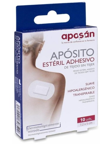 Aposán Apósito Estéril De Tejido Sin Tejer 7,2 X 5 Cm, 10 Uds