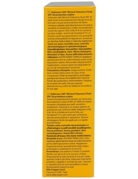 Heliocare 360º Mineral Tolerance Fluid Protector Solar Spf50 50Ml