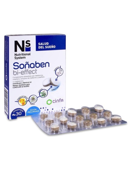 Ns Soñaben Bi-Effect Melatonina 1,85Mg 30 Comp