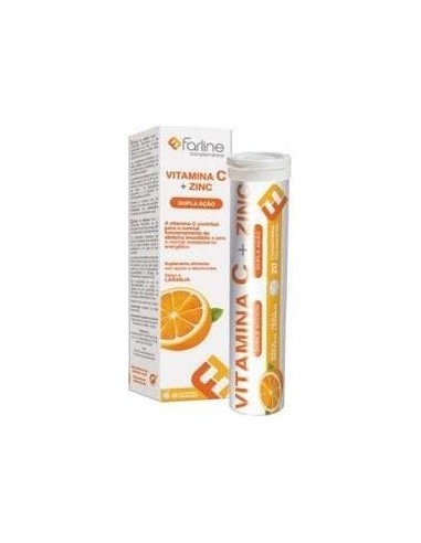 Farline Vitamina C + Zinc, 20 Comprimidos Efervescentes