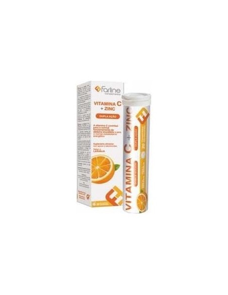 Farline Vitamina C + Zinc, 20 Comprimidos Efervescentes